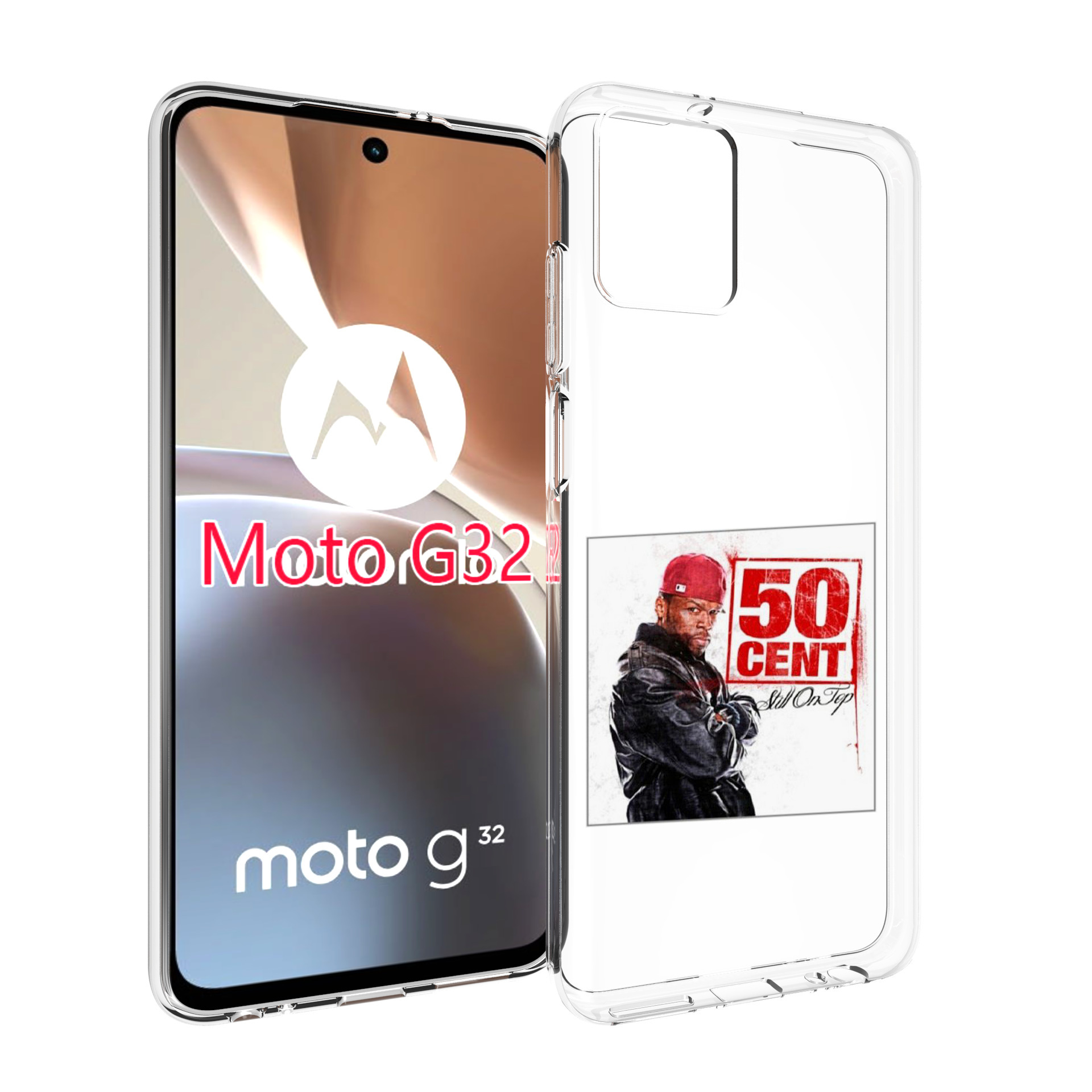 

Чехол MyPads 50 Cent - Still On Top для Motorola Moto G32, Прозрачный, Tocco