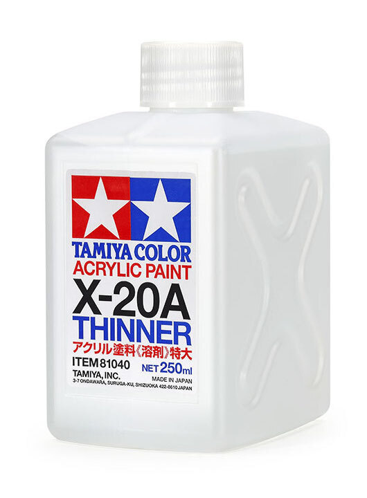 Растворитель для акриловых красок Tamiya (X-20A)- 250 мл пластиковая бутылка 81040