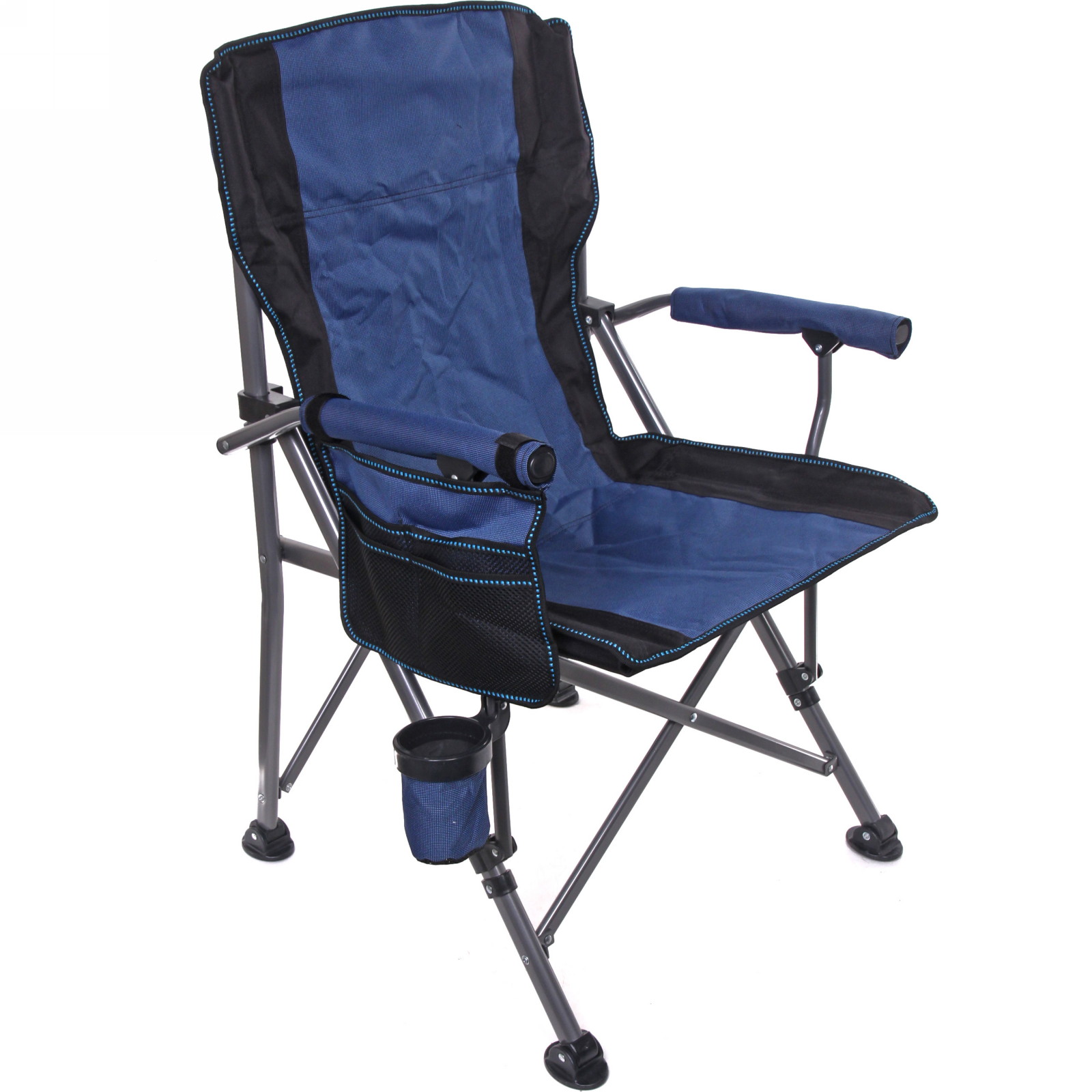 Кресло Турист Мастер складное с подлокотниками до 120кг 64*53*90 см синее