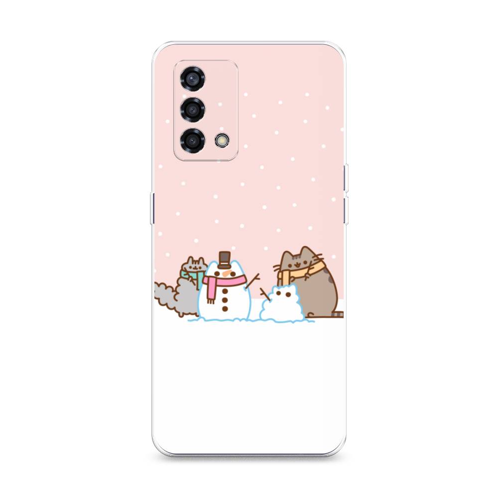 

Чехол на Oppo Reno 6 Lite "Котики в снегу", Розовый;белый;серый, 259550-5