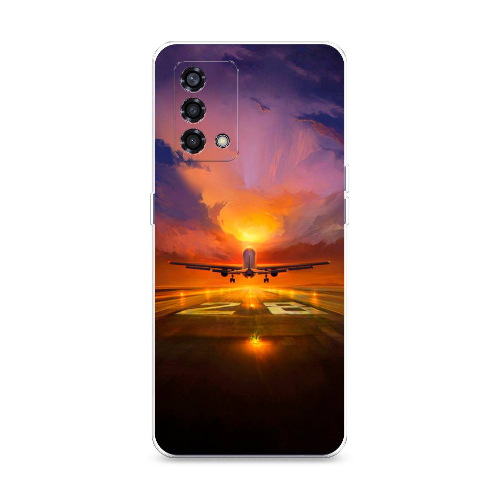 

Чехол на Oppo Reno 6 Lite "Самолет на посадке", Оранжевый;синий, 259550-6