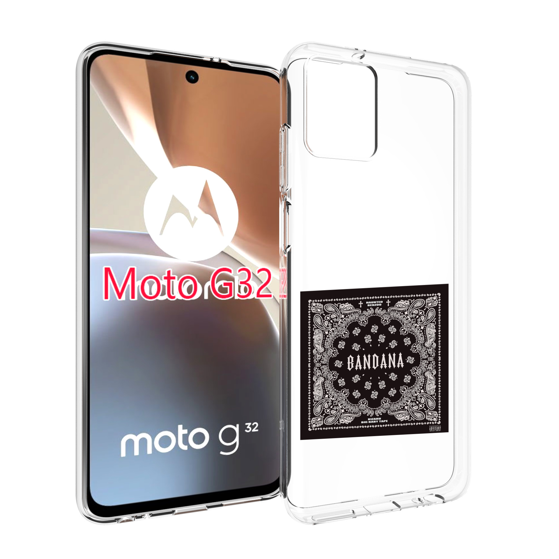 

Чехол MyPads Bandana I Big Baby Tape для Motorola Moto G32, Прозрачный, Tocco