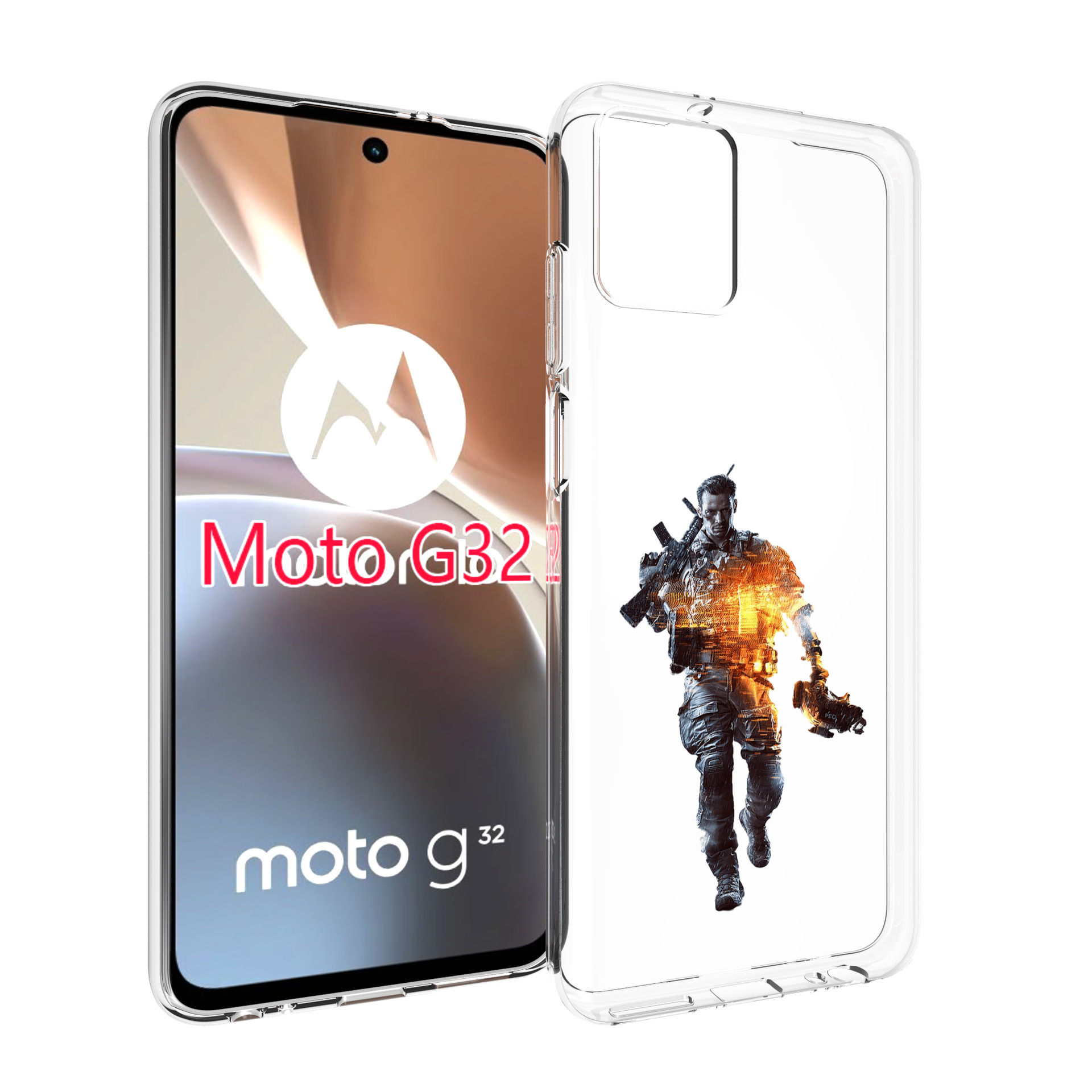 

Чехол MyPads Battlefield-4 мужской для Motorola Moto G32, Прозрачный, Tocco