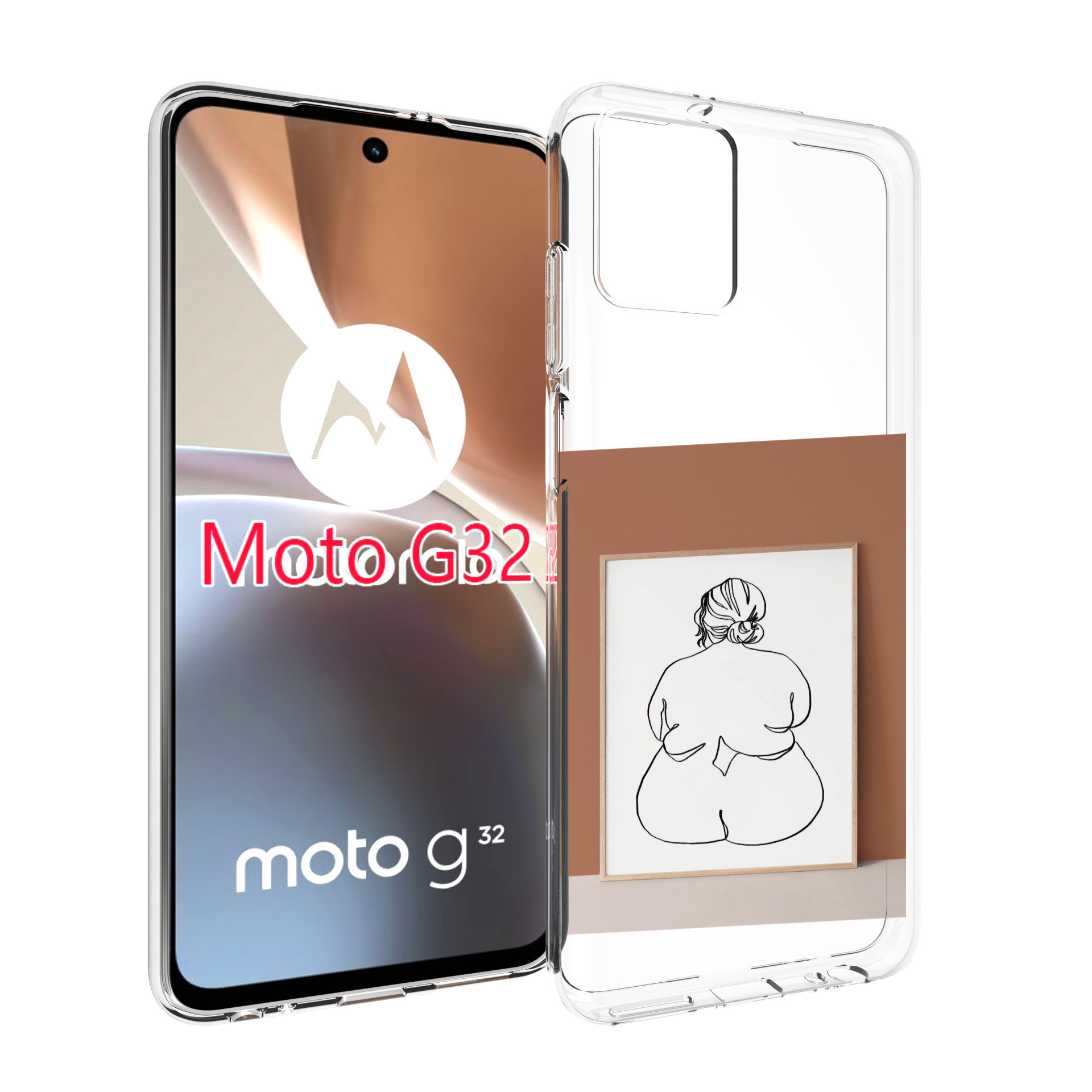 

Чехол MyPads Body Positive Female Figure Line Art женский для Motorola Moto G32, Прозрачный, Tocco