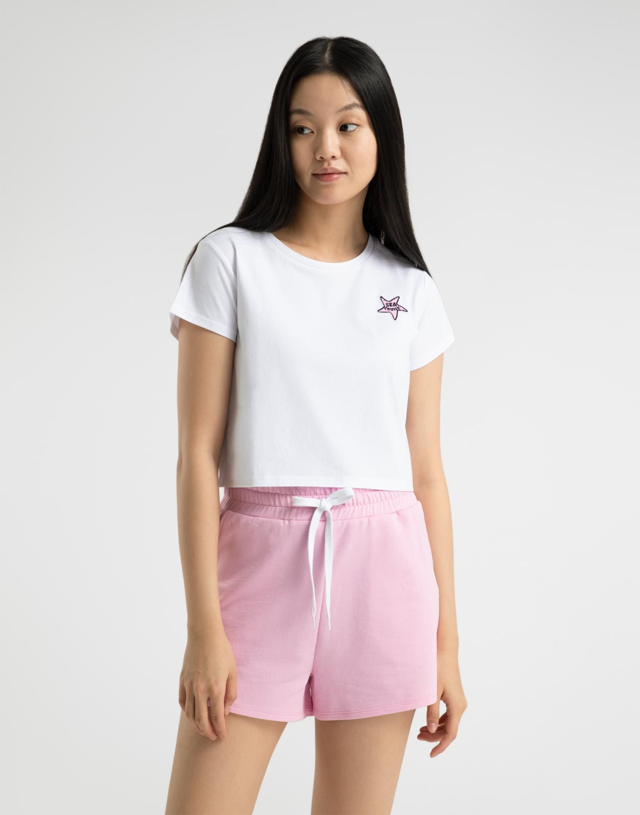 

Футболка женская Gloria Jeans GKT015532 белая S, Белый, GKT015532