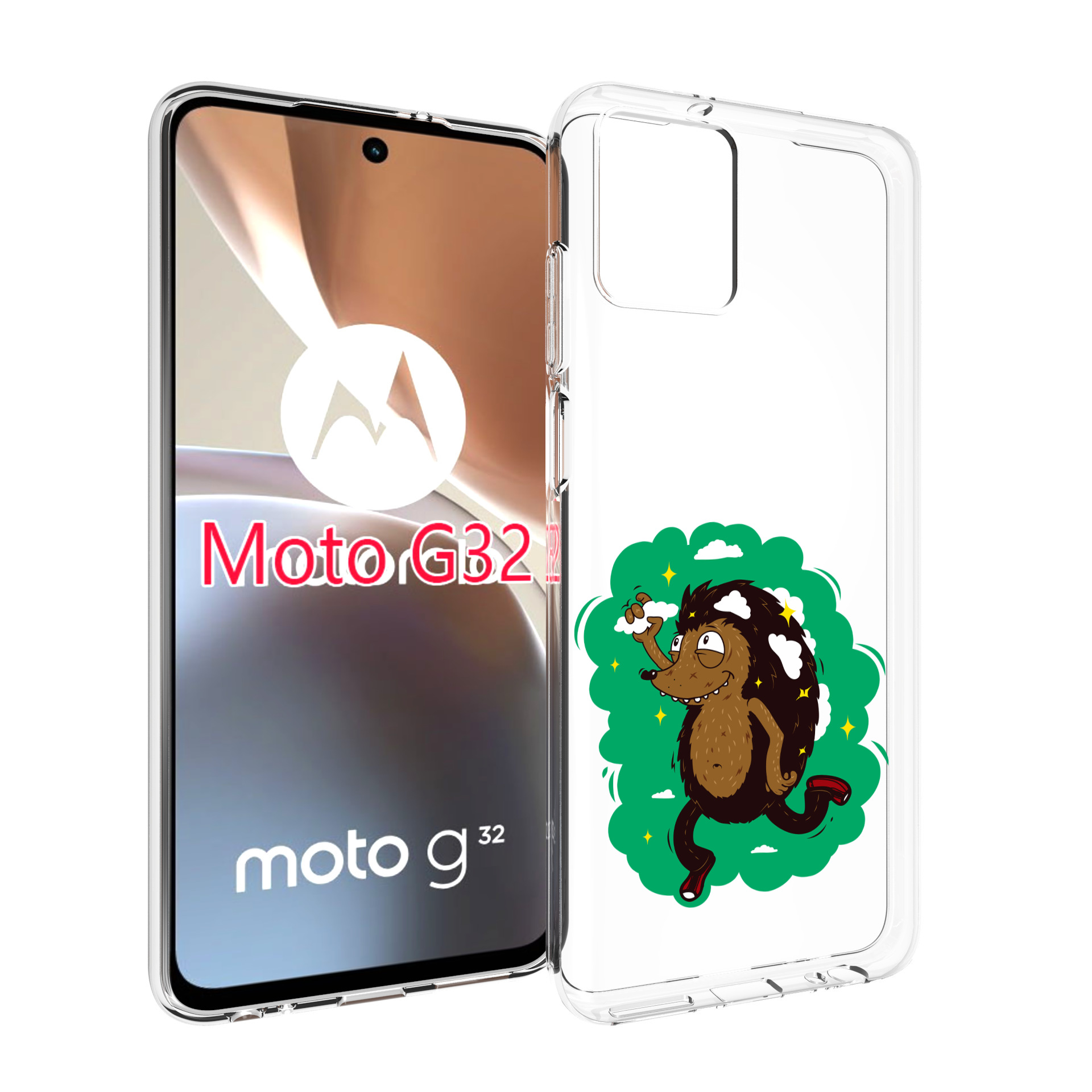 

Чехол MyPads Ежик в облаках для Motorola Moto G32, Прозрачный, Tocco