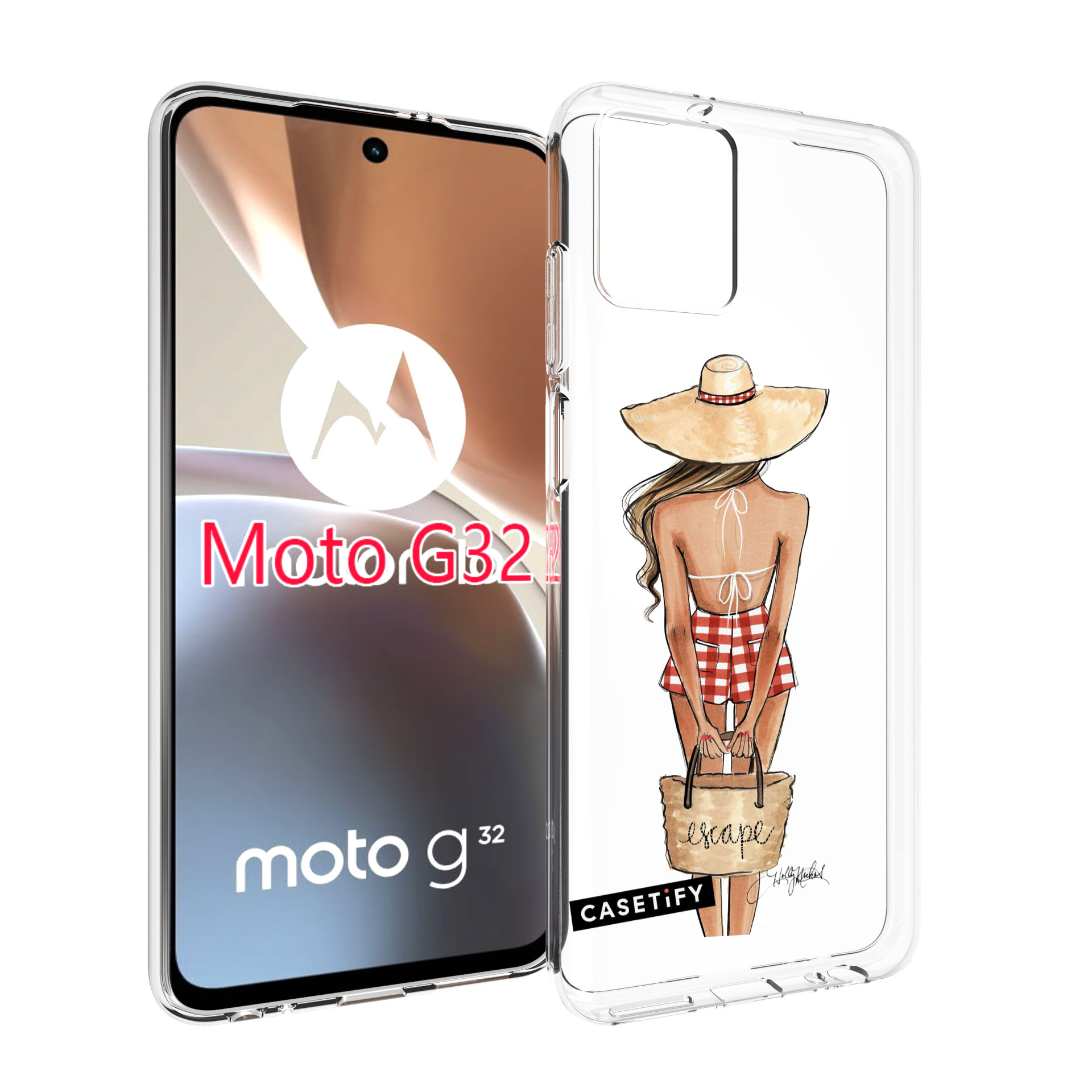 

Чехол MyPads CASETiFY женский для Motorola Moto G32, Прозрачный, Tocco