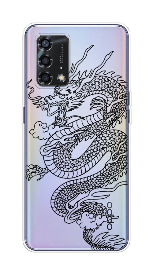 

Чехол на Oppo Reno 6 Lite "Большой китайский дракон", Черный;серый, 259550-1