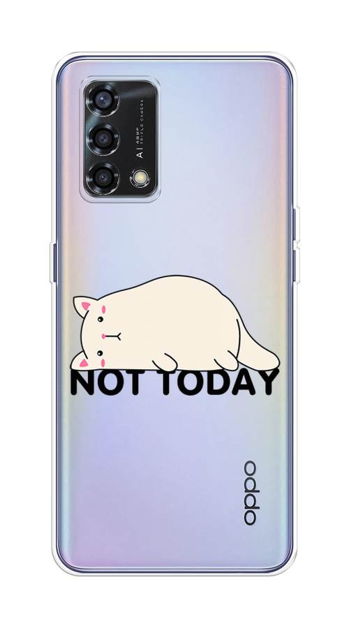 

Чехол на Oppo Reno 6 Lite "Cat not today", Белый;розовый;черный, 259550-1