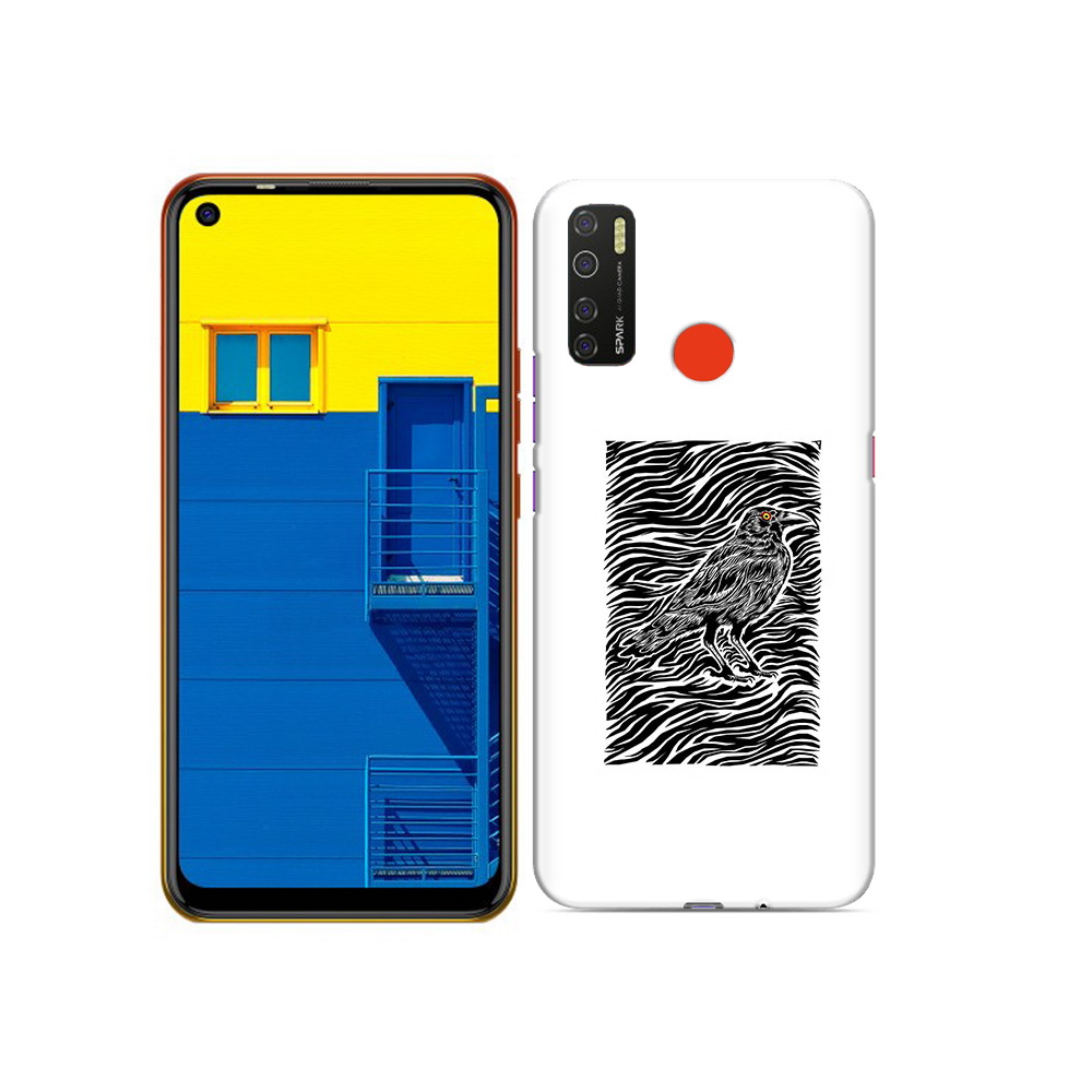 

Чехол MyPads Tocco для Tecno Spark 5 ворон в абстракции, Tocco