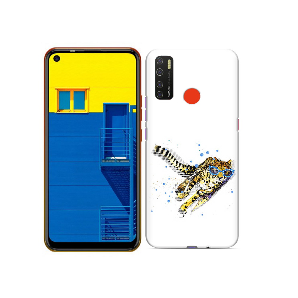 

Чехол MyPads Tocco для Tecno Spark 5 гепард в очках, Tocco