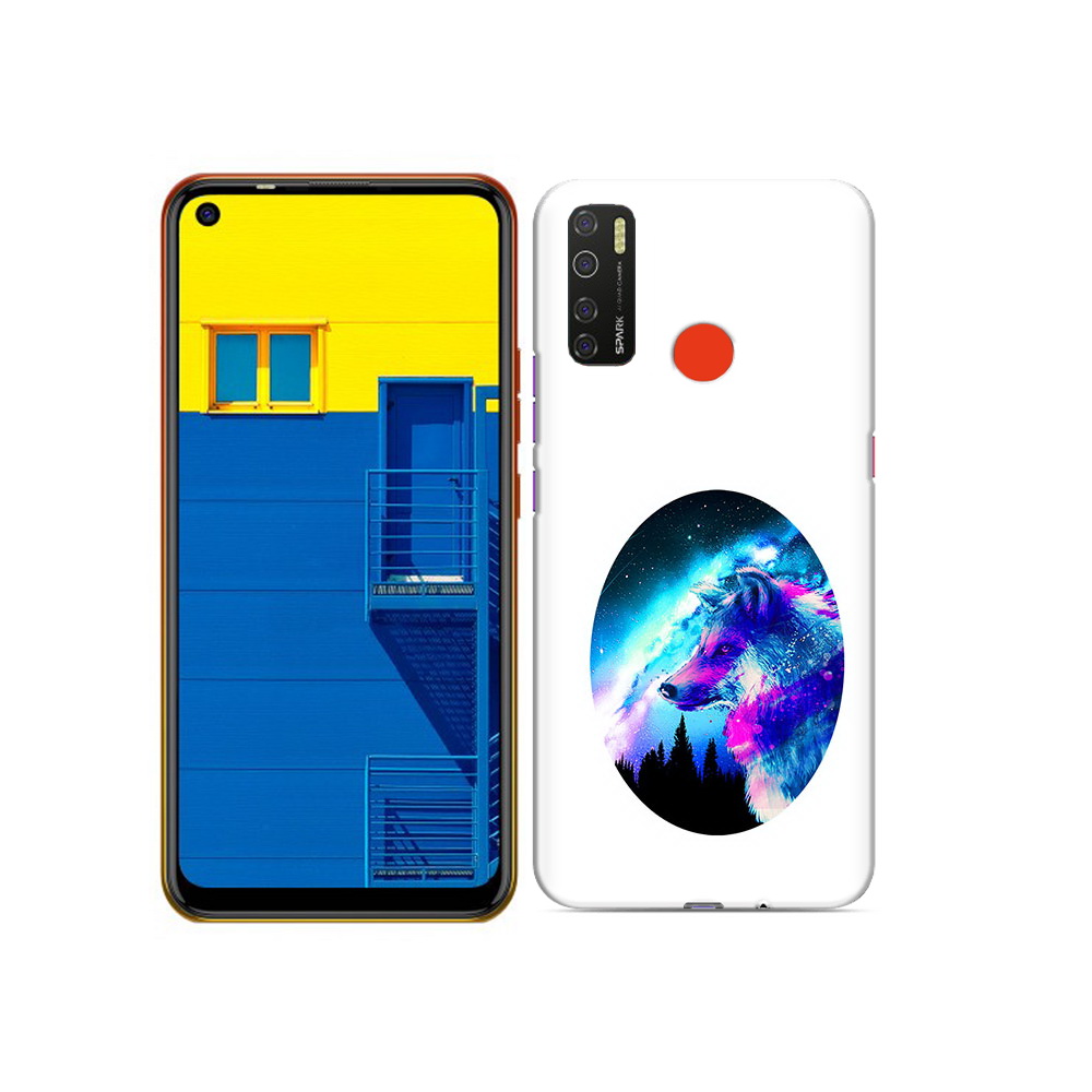 

Чехол MyPads Tocco для Tecno Spark 5 голубой волк, Tocco