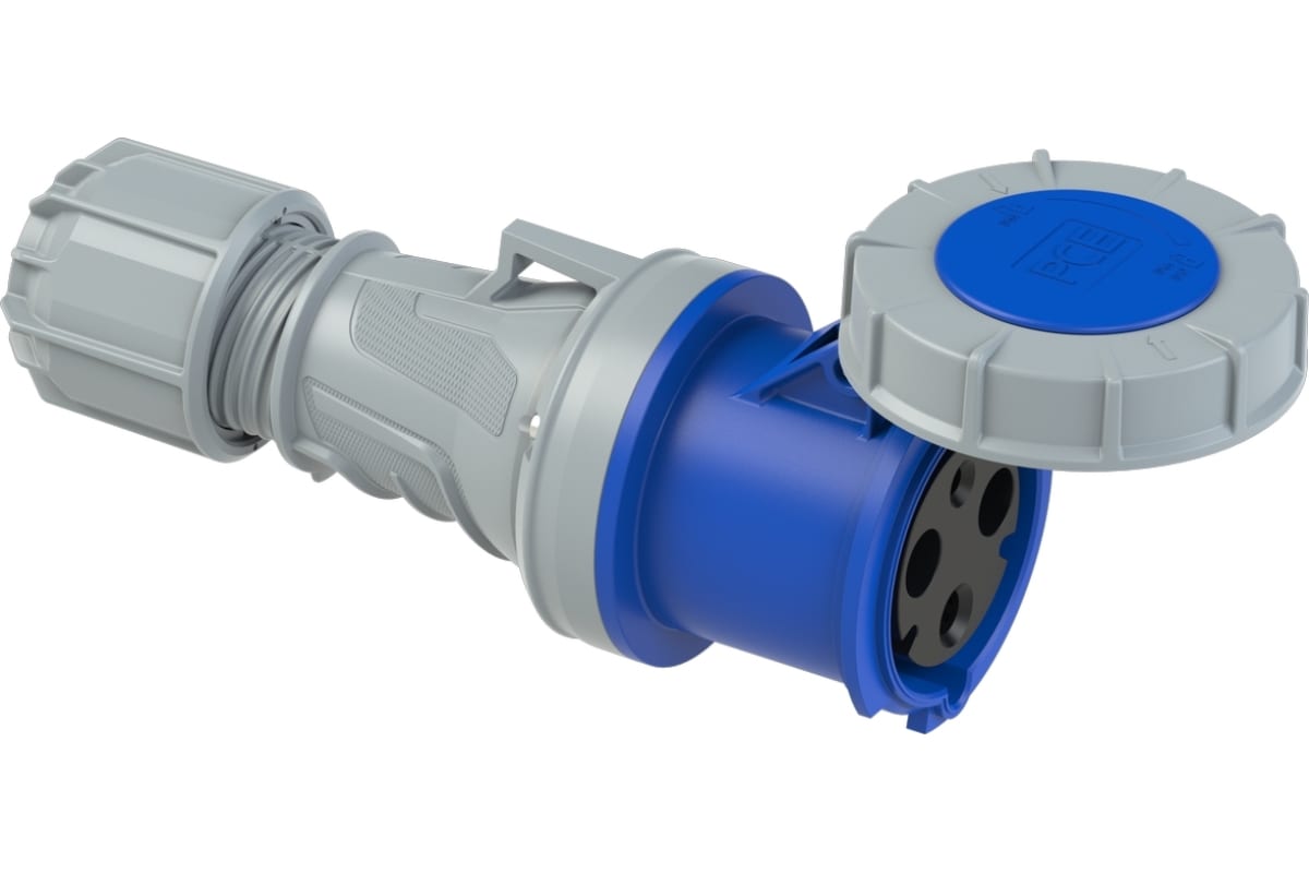 

Кабельная розетка PCE 63А 230V 1P+N+E IP67 233-6, Синий