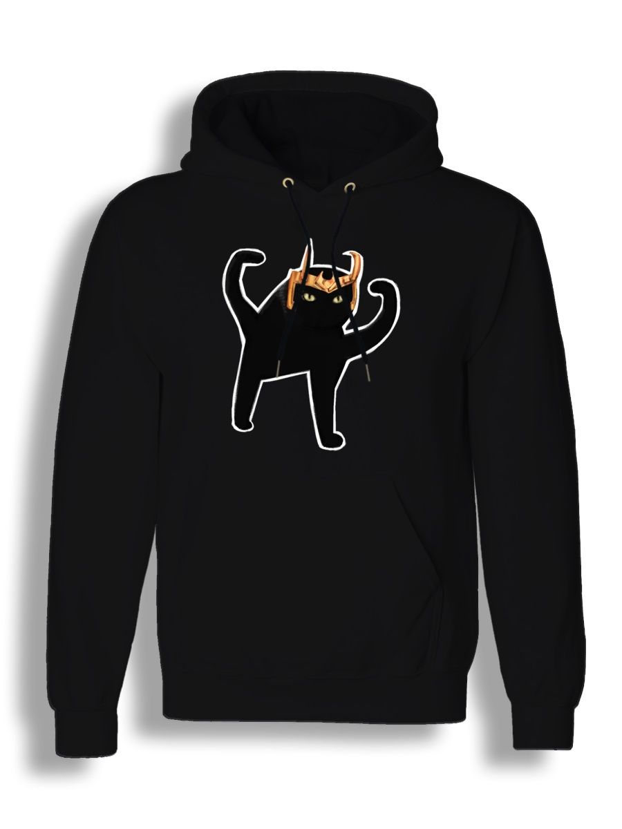 

Худи унисекс СувенирShop Кот/Marvel/Локи 12 черное S, Черный, "Кот/Marvel/Локи" 12