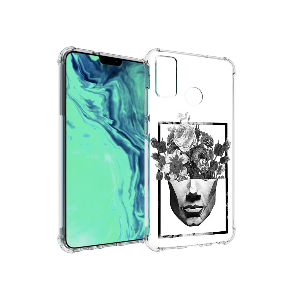 

Чехол MyPads Tocco для Huawei 9X Lite черно белая ваза в абстракции, Прозрачный, Tocco