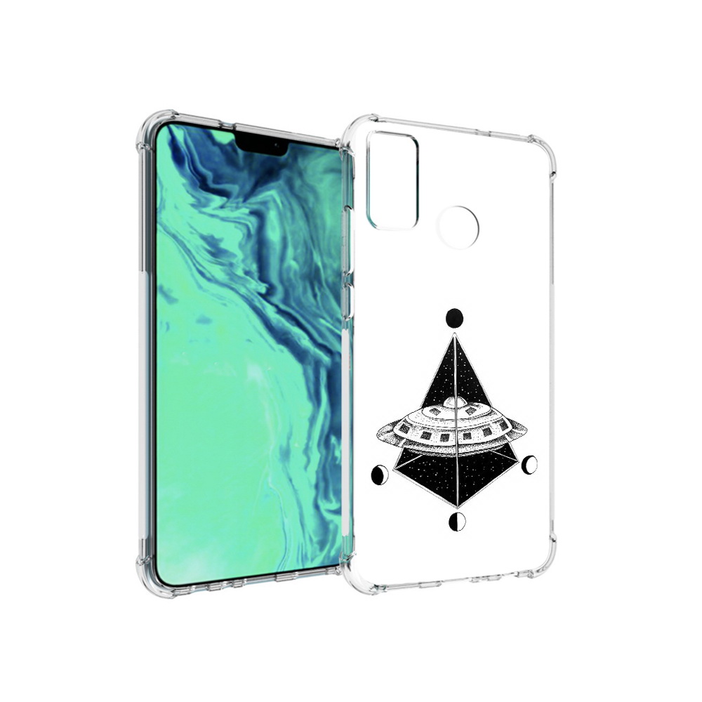 

Чехол MyPads Tocco для Huawei 9X Lite черно белая летающая тарелка, Прозрачный, Tocco