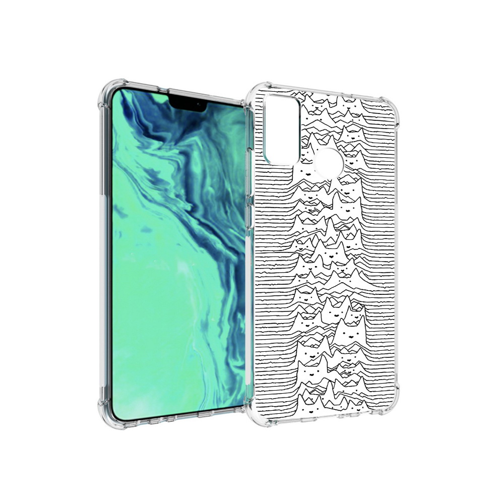 

Чехол MyPads Tocco для Huawei 9X Lite черно белые коты 3D, Прозрачный, Tocco