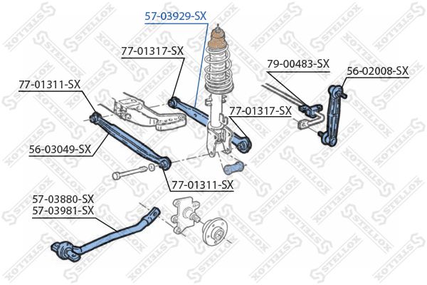 

57-03929-Sx Рычаг Задней Подвески Поперечный Задний Alfa Romeo 147 01>/156 All 97>