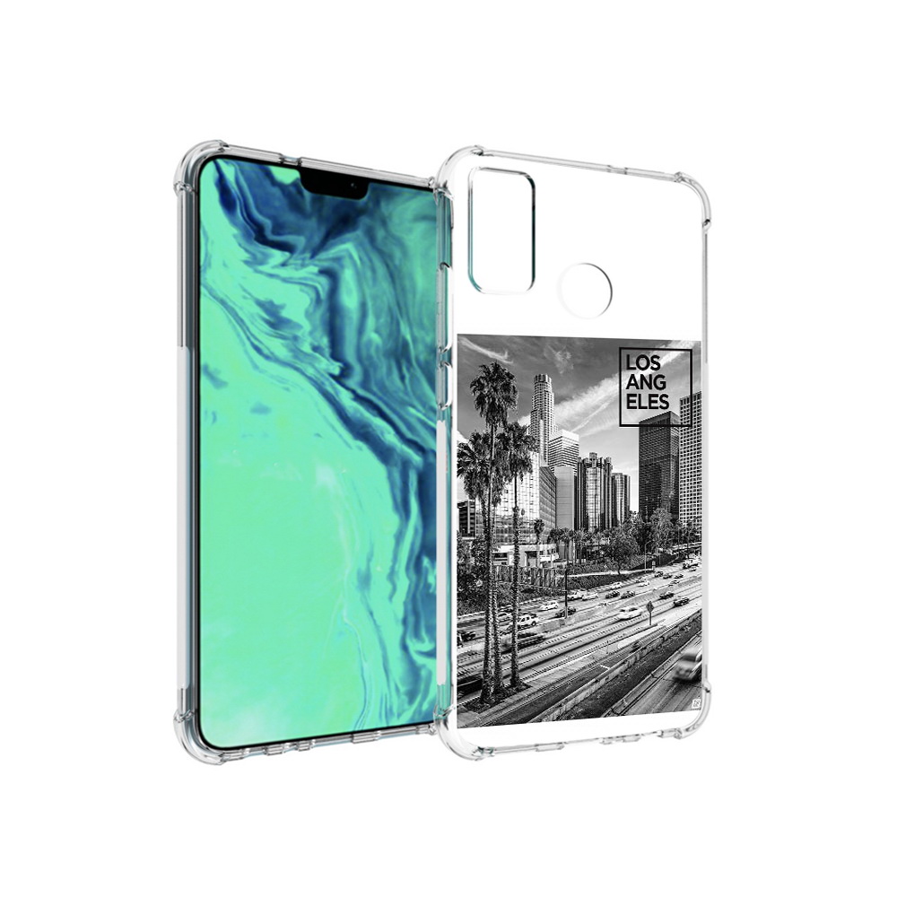 

Чехол MyPads Tocco для Huawei 9X Lite черно белый лос анджелес, Прозрачный, Tocco