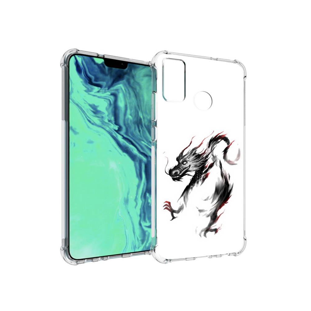 

Чехол MyPads Tocco для Huawei 9X Lite черный дракон, Прозрачный, Tocco