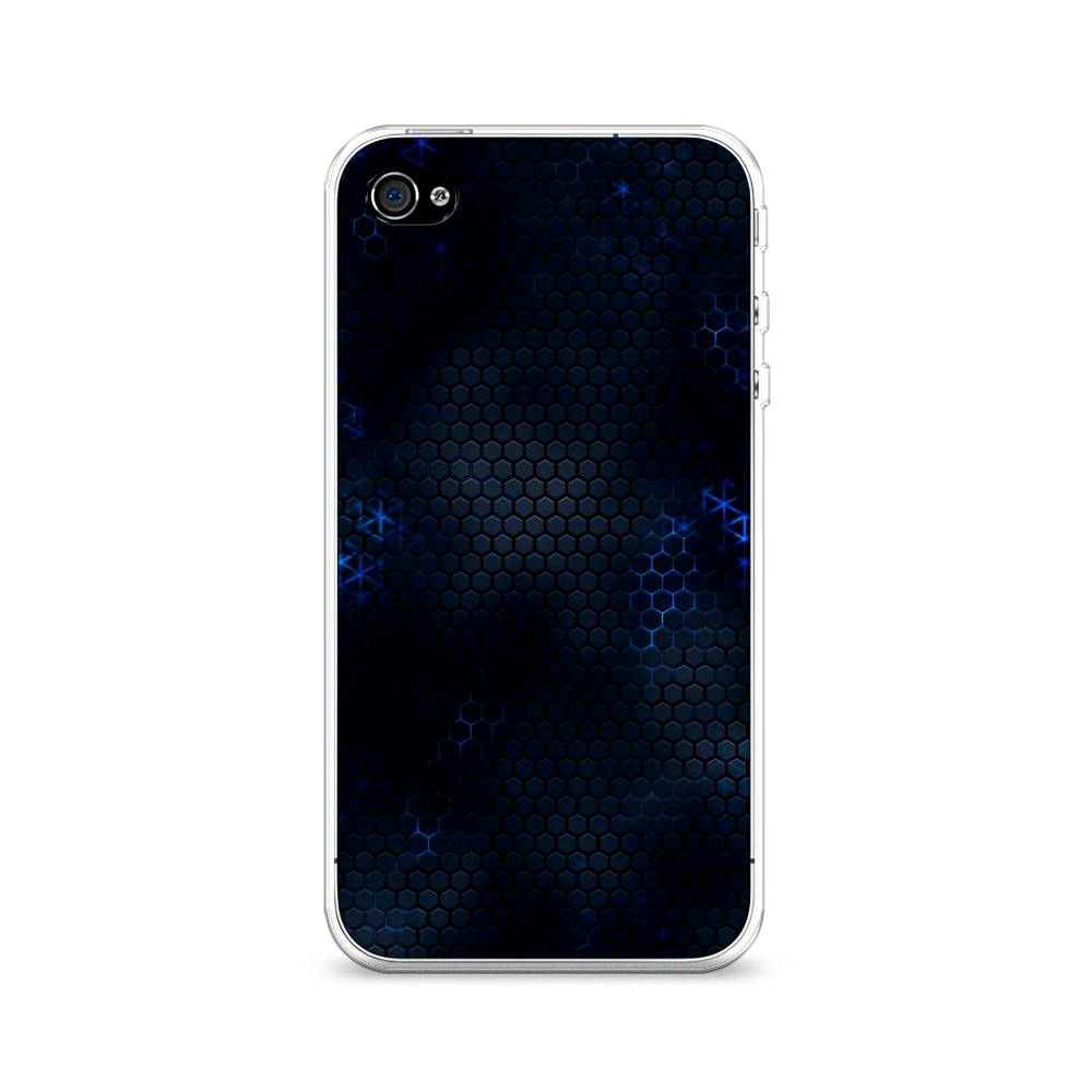 

Чехол Awog на Apple iPhone 4 / Айфон 4 "Фон соты синие", 10150-3