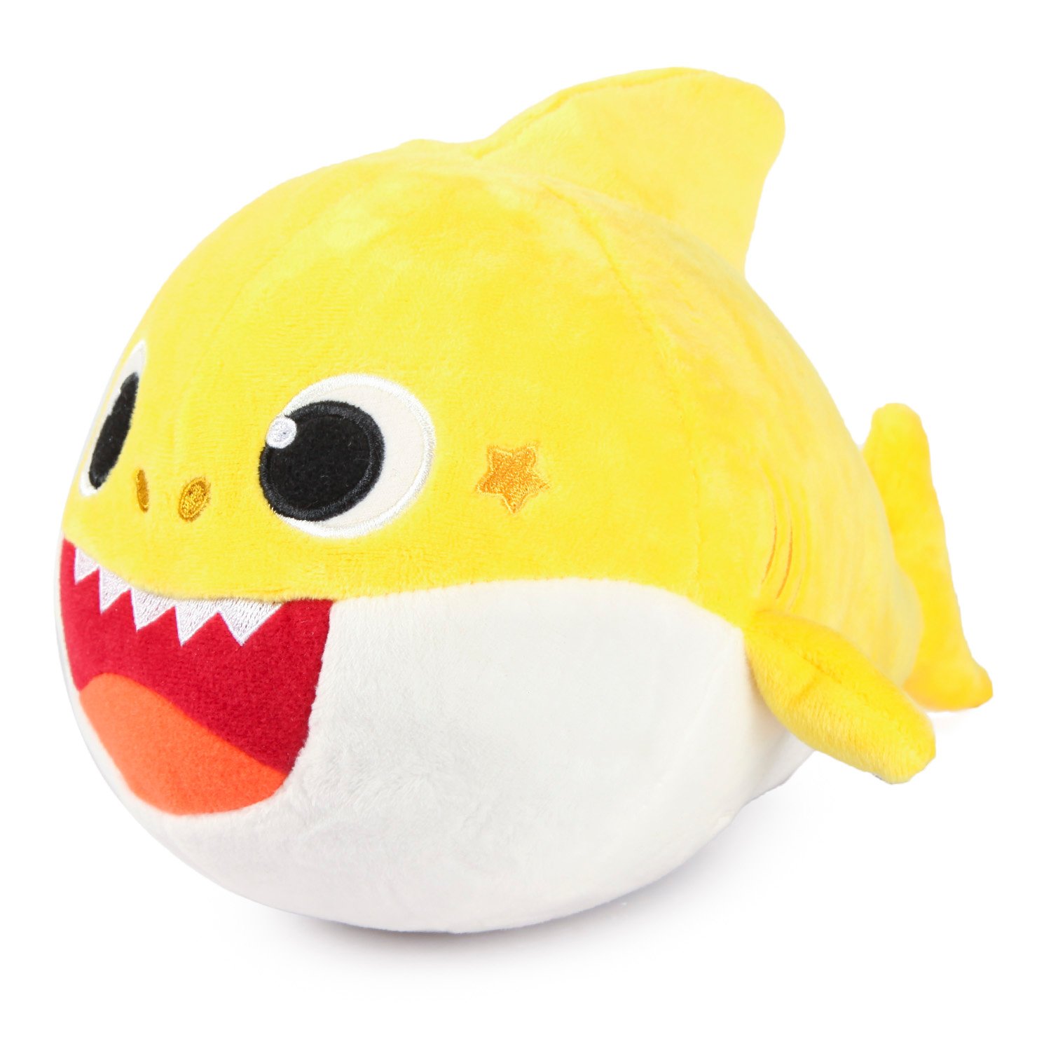 

Музыкальная плюшевая игрушка-ночник WowWee Baby Shark с маской, 19х20х20 см, желтый, 61109, 61109