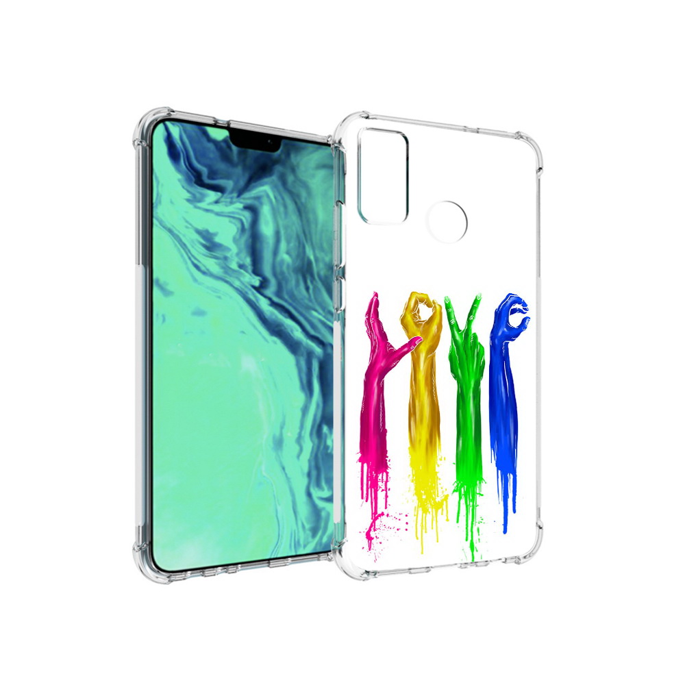 

Чехол MyPads Tocco для Huawei 9X Lite яркие руки love, Прозрачный, Tocco