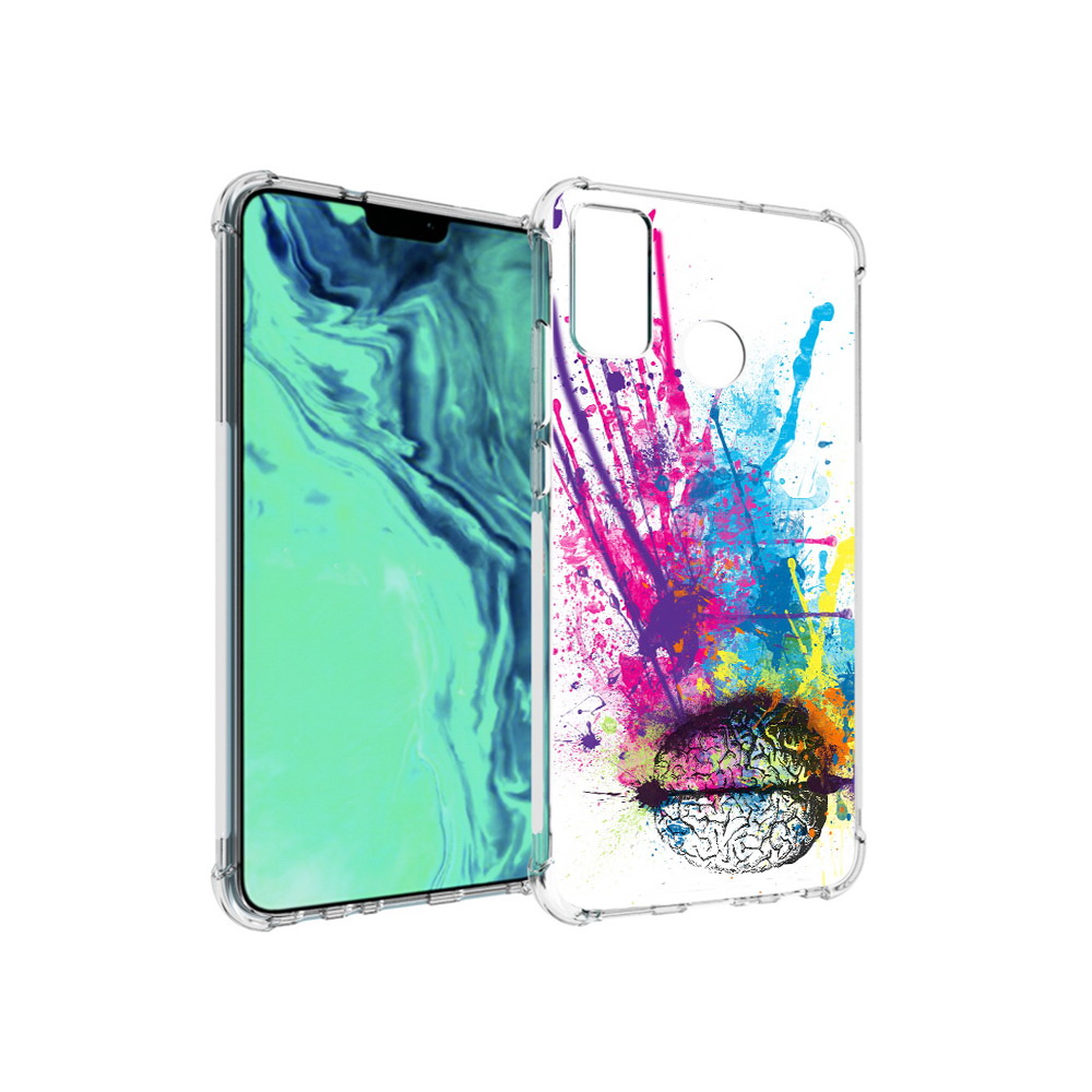 

Чехол MyPads Tocco для Huawei 9X Lite яркий красочный мозг, Прозрачный, Tocco