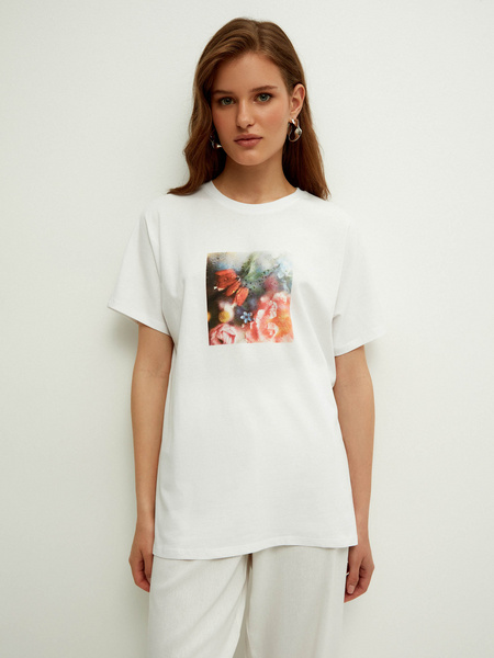 

Футболка женская ZARINA 2265554466-1 белая XL, 2265554466-1
