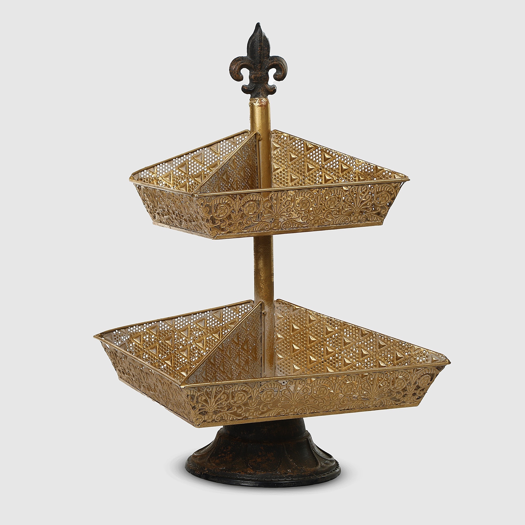 Подставка Dekor pap двухъярусная металлическая 28 х 46 см