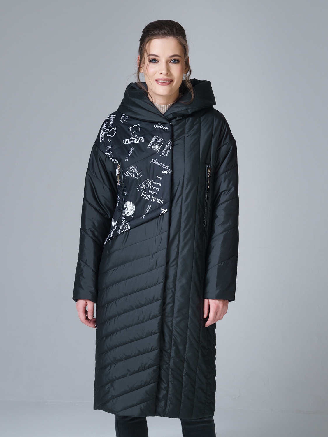 

Пальто женское OHARA BYC-21717 черное 50 RU, BYC-21717
