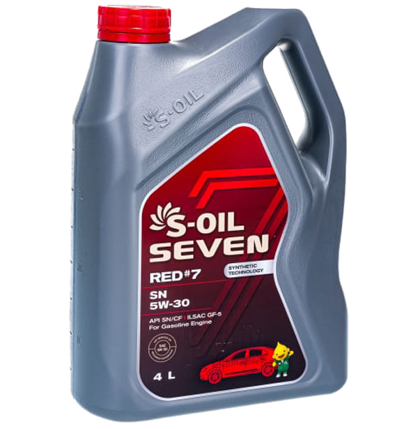 Моторное масло S-OIL синтетическое 7 Red #7 Sn 5W30 4л