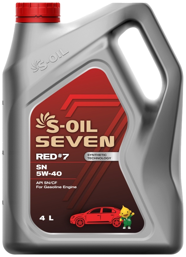 Моторное масло S-OIL синтетическое 7 Red #7 Sn 5W40 4л