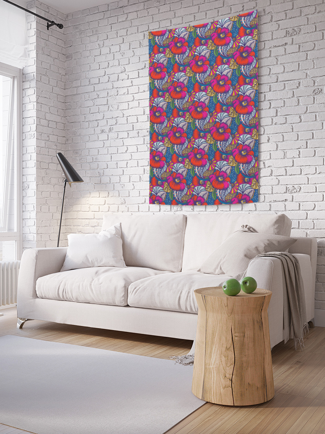 

Вертикальное фотопанно на стену JoyArty Цветочный дудл 150x200 см, Цветочный дудл