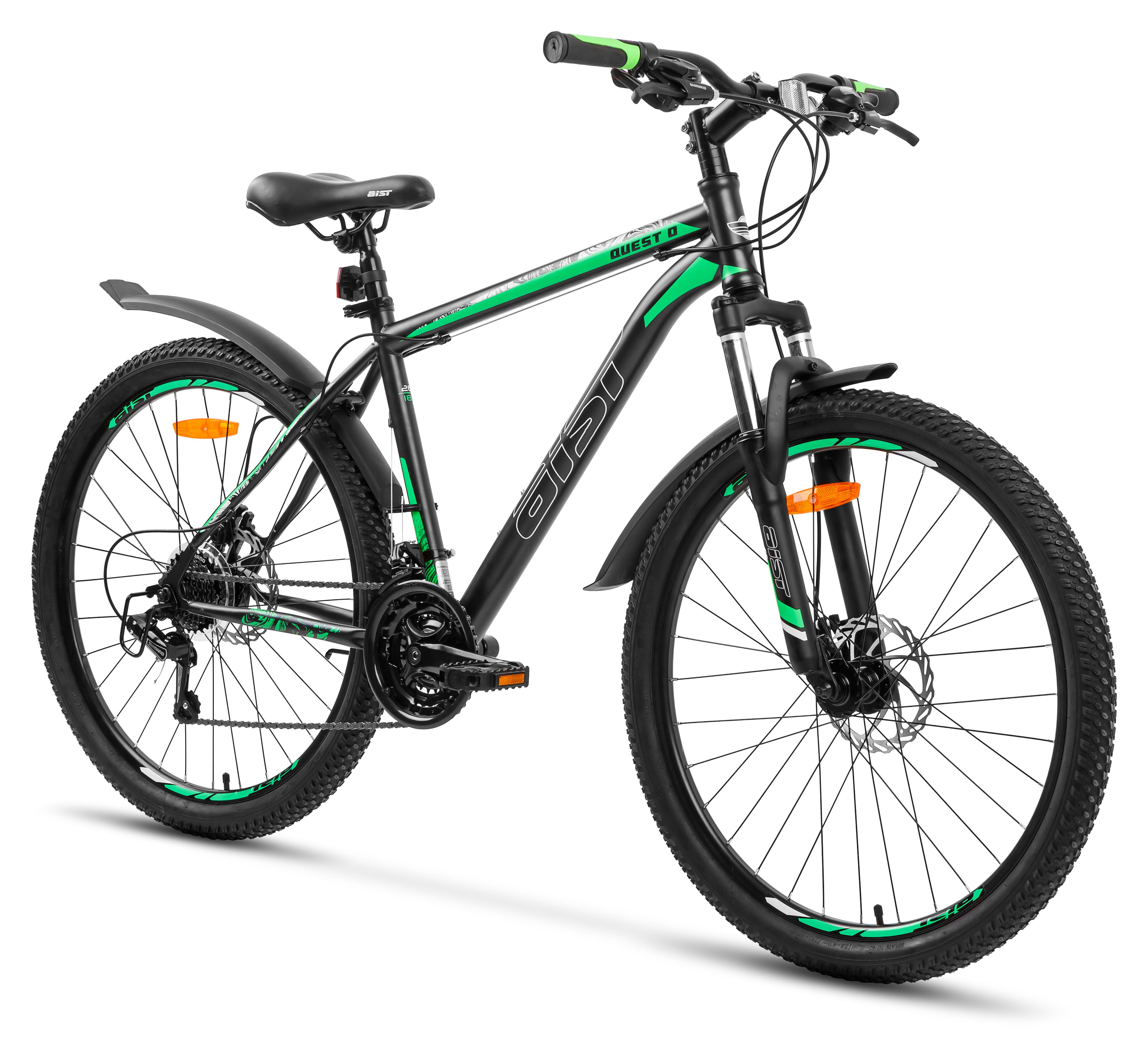 Велосипед AIST Quest 26 размер рамы 16 цвет черно-зеленый