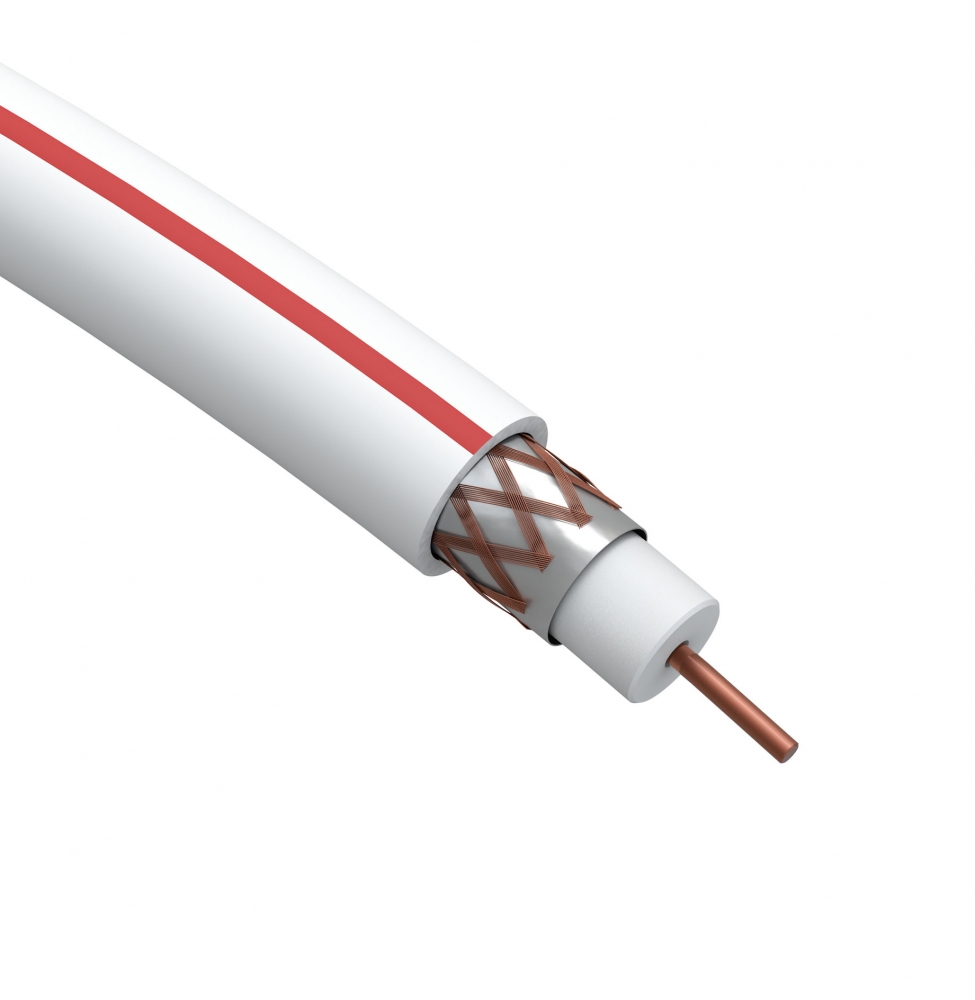 фото Эра кабель коаксиальный sat 50 м, 75 ом, cu/(оплётка cu 75%), pvc, цвет белый, бухта 50 м