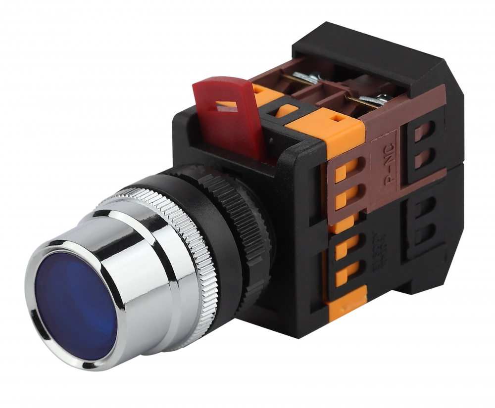 

ЭРА Кнопка ABLF-22 синий d22мм неон/240В1з+1р (10/400/3200), Б0045651