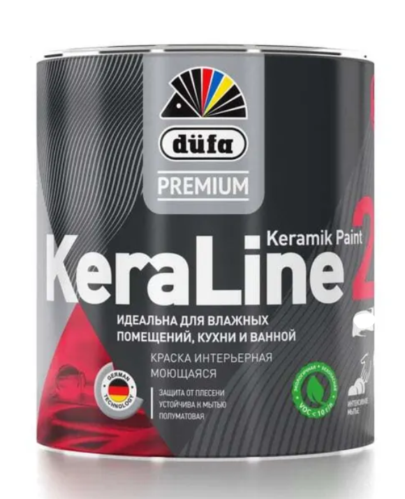 Краска для влажных помещений Dufa Premium KeraLine Keramik Paint 20 полуматов. 0,9 л.