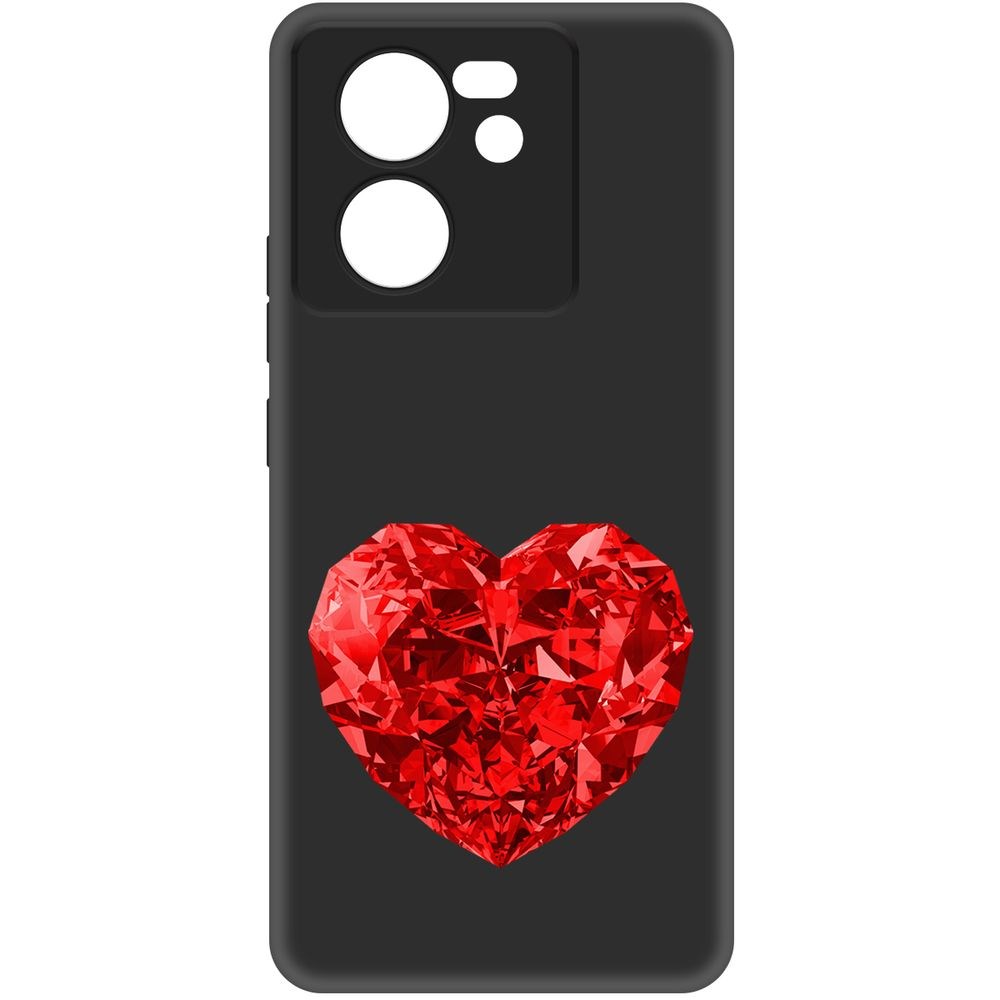 

Чехол-накладка Krutoff Soft Case Рубиновое сердце для Xiaomi 13T черный