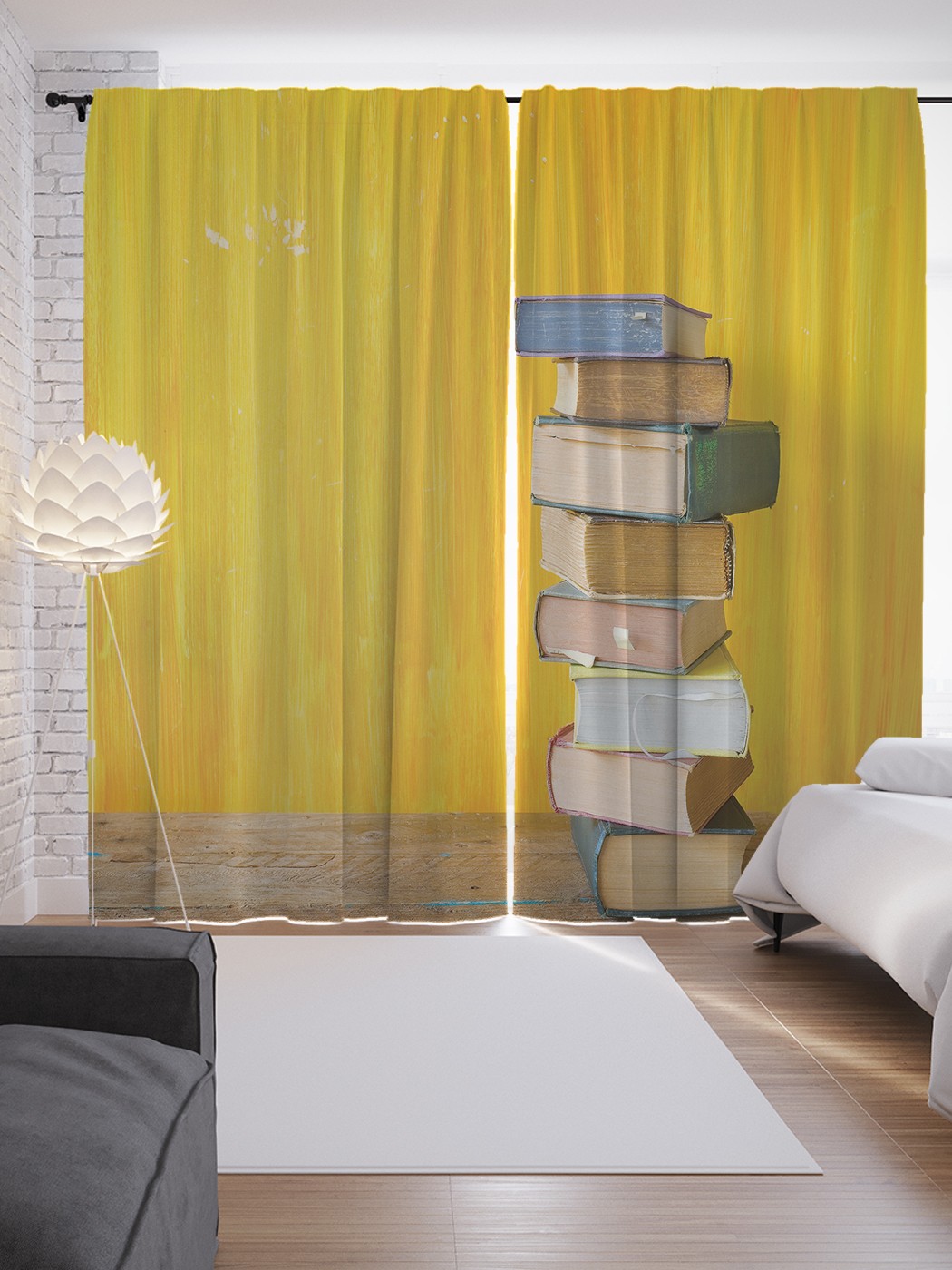 

Шторы с фотопечатью JoyArty "Стопка книг" из сатена, 290х265 см, Стопка книг