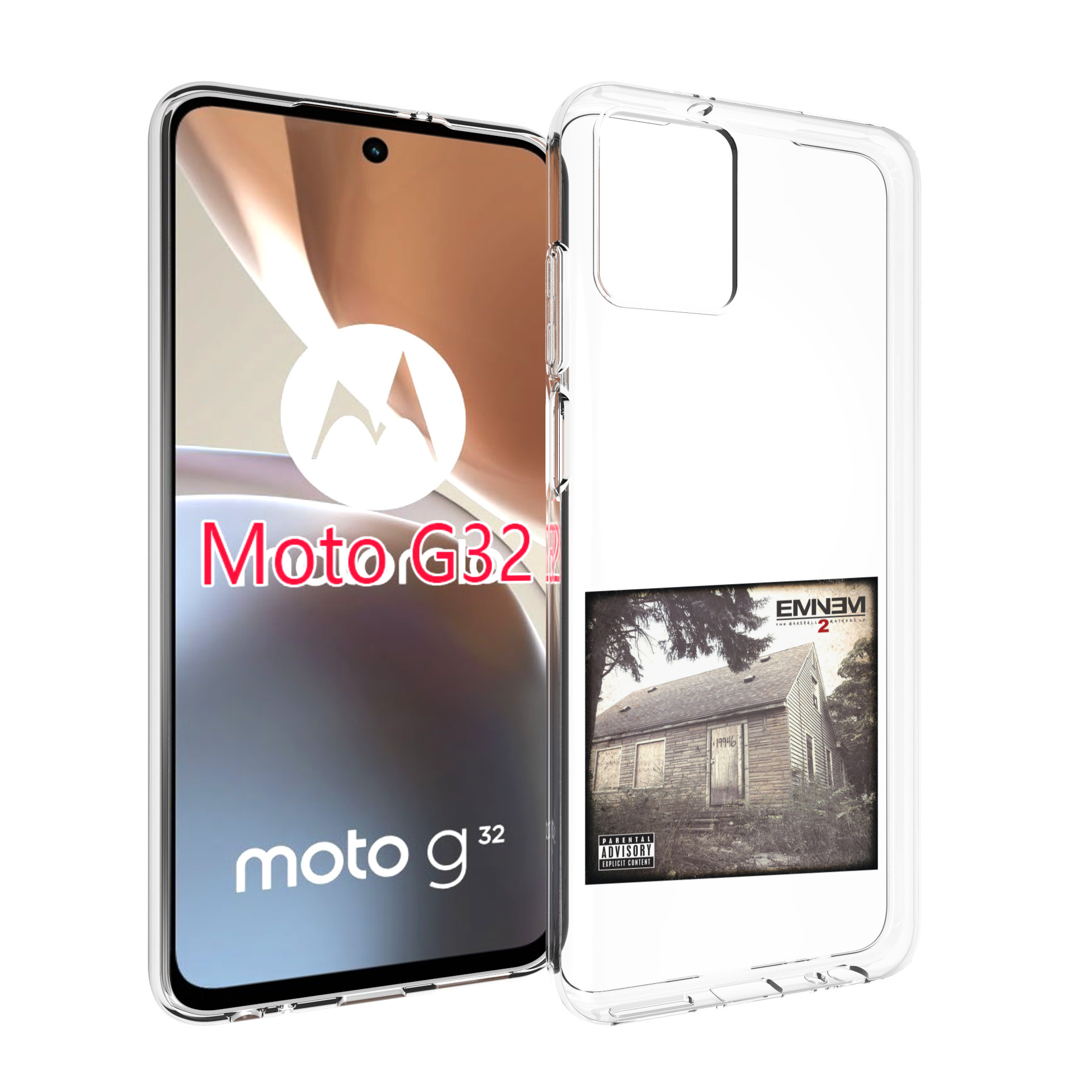 

Чехол MyPads Eminem THE MARSHALL MATHERS LP 2 для Motorola Moto G32, Прозрачный, Tocco