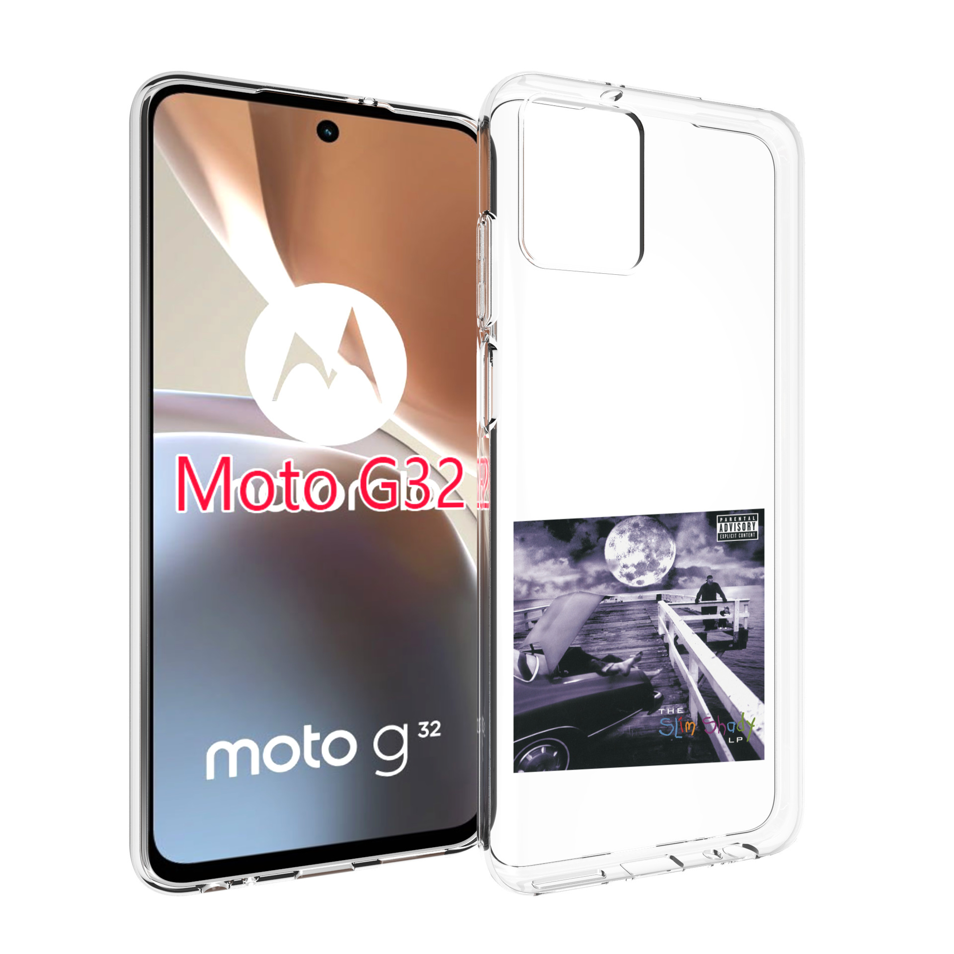 

Чехол MyPads Eminem THE SLIM SHADY LP для Motorola Moto G32, Прозрачный, Tocco