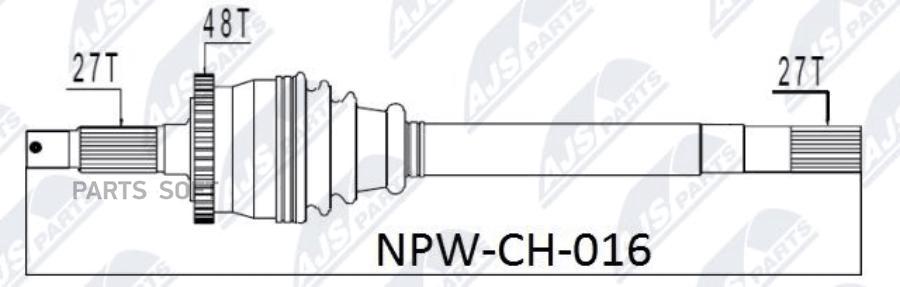 

Полуось, jeep grand cherokee 99-04 /without vari-lock /прав /