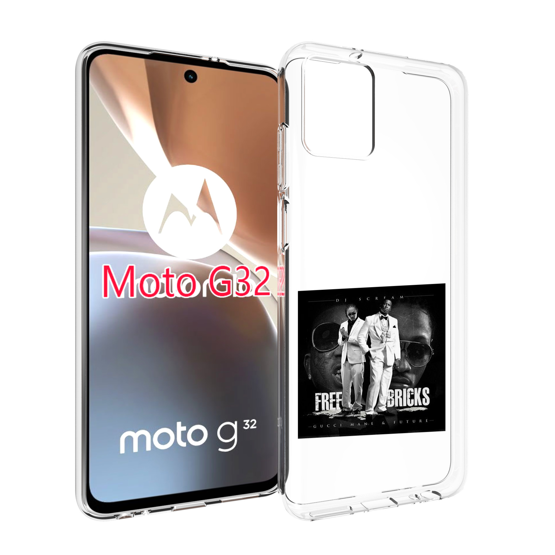 

Чехол MyPads Gucci Mane & Future - Free Bricks для Motorola Moto G32, Прозрачный, Tocco