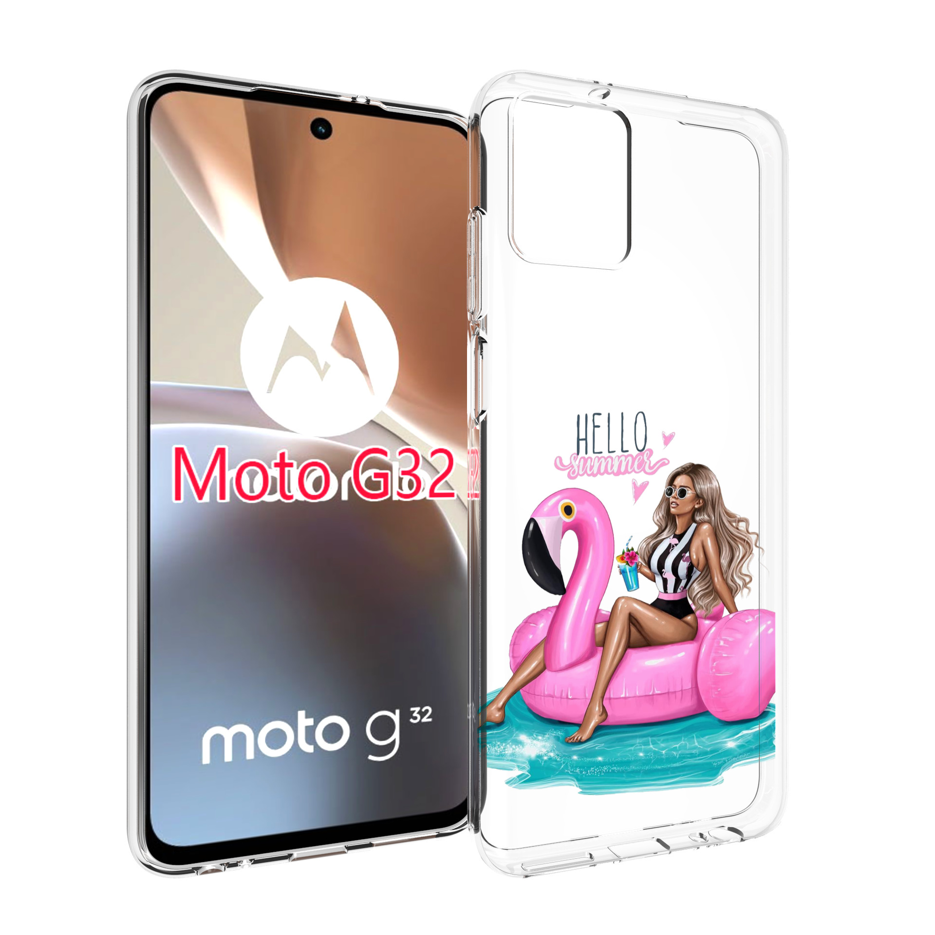 

Чехол MyPads Hello-summer для Motorola Moto G32, Прозрачный, Tocco