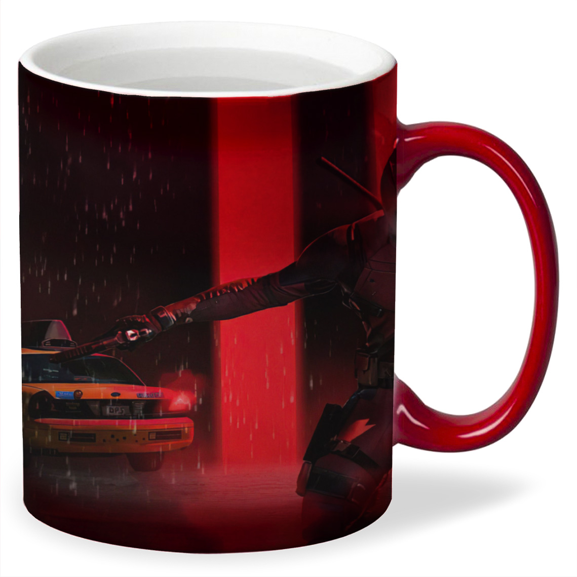 

Кружка хамелеон красный CoolPodarok Дэдпул Два пистолета Фотографии