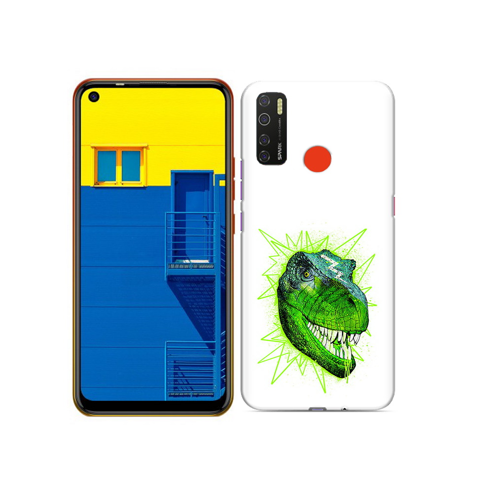 

Чехол MyPads Tocco для Tecno Spark 5 зеленый динозавр, Tocco