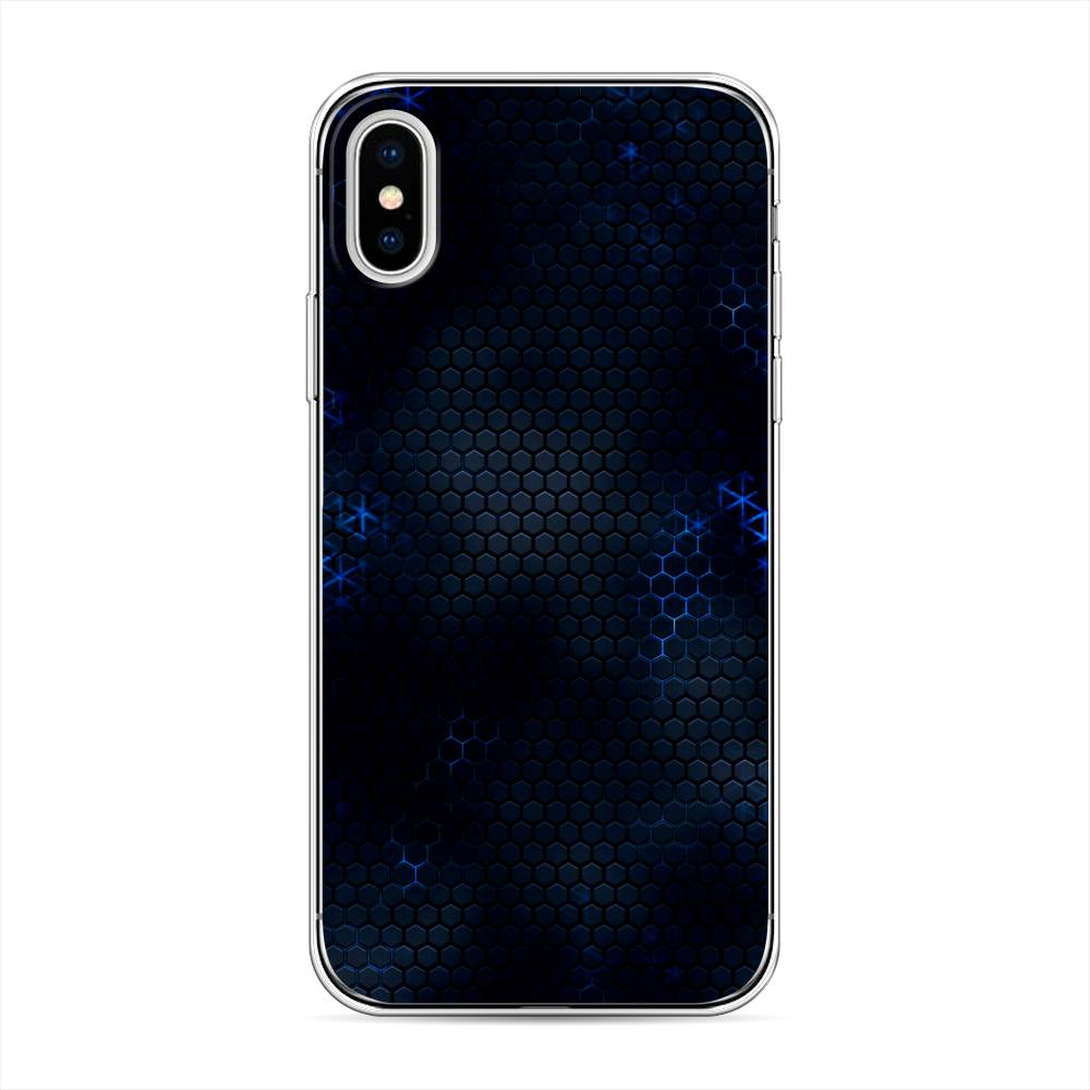 

Чехол Awog на Apple iPhone X (10) / Айфон X (10) "Фон соты синие", 11050-3
