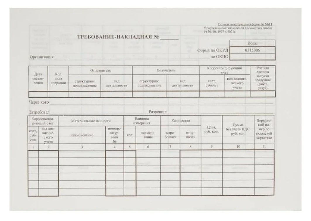 Приходный ордер в бухгалтерии. Приходный складской ордер м-4. М-11 требование-накладная. Накладная м11. Накладная форма м11.
