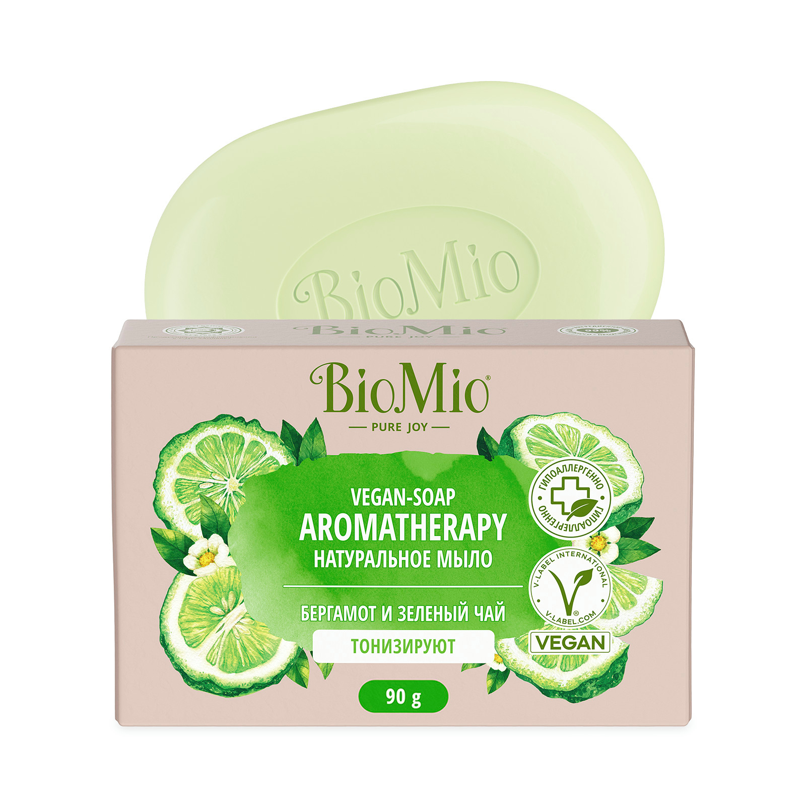 Туалетное мыло BioMio Bio-Soap бергамот и зеленый чай 90 г